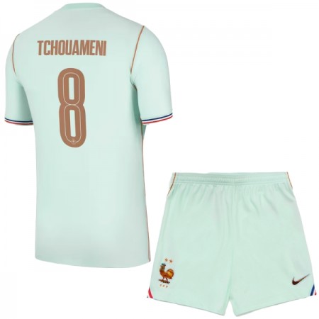 Camisola França Tchouameni 8 Criança Equipamento Alternativa Mundial de 2026 Manga Curta