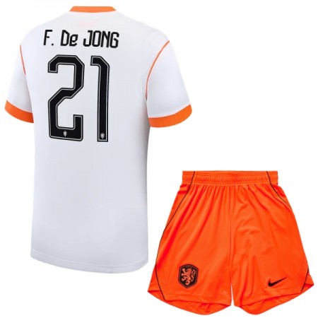 Camisola Holanda Frenkie de Jong 21 Criança Equipamento Alternativa Mundial de 2026 Manga Curta