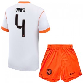Camisola Holanda Virgil 4 Criança Equipamento Alternativa Mundial de 2026 Manga Curta