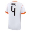 Camisola Holanda Virgil 4 Criança Equipamento Alternativa Mundial de 2026 Manga Curta