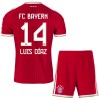 Camisola FC Bayern München Luis Diaz 14 Criança Equipamento Principal 2026-27 Manga Curta