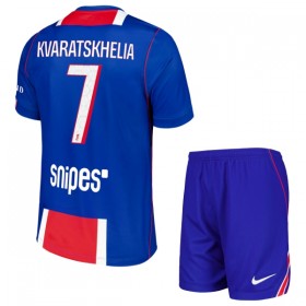 Camisola Paris Saint-Germain Kvaratskhelia 7 Criança Equipamento Principal 2026-27 Manga Curta