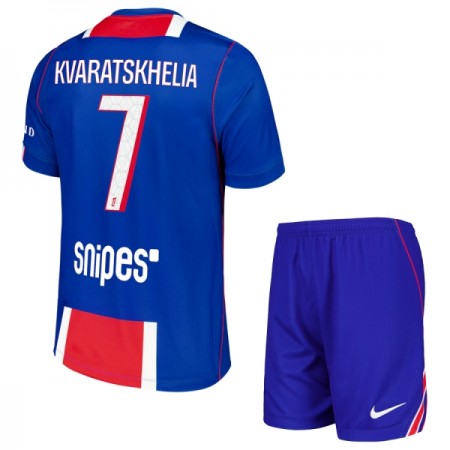 Camisola Paris Saint-Germain Kvaratskhelia 7 Criança Equipamento Principal 2026-27 Manga Curta