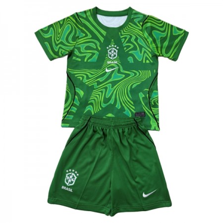 Camisola Brasil Guarda Redes Criança Equipamento Principal Mundial de 2026 Verde Manga Curta