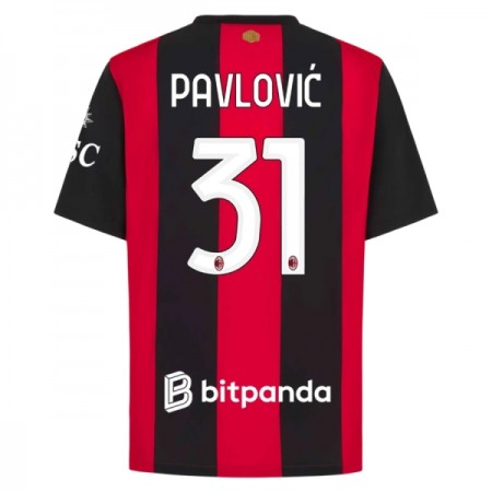 Camisola AC Milan Pavlovic 31 Equipamento Principal 2026-27 Manga Curta