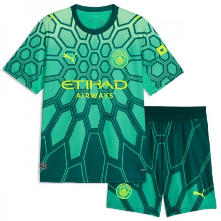 Camisola Manchester City Guarda Redes Criança Equipamento Principal 2026-27 Verde Manga Curta