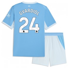 Camisola Manchester City Gvardiol 24 Criança Equipamento Principal 2026-27 Manga Curta