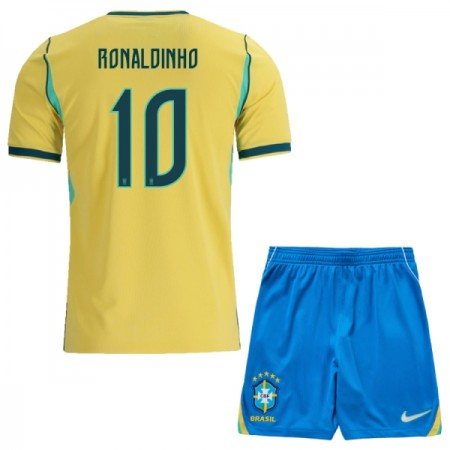 Camisola Brasil Ronaldinho 10 Criança Equipamento Principal Mundial de 2026 Manga Curta