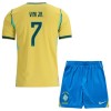 Camisola Brasil Vini JR. 7 Criança Equipamento Principal Mundial de 2026 Manga Curta