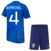 Camisola Croácia Gvardiol 4 Criança Equipamento Alternativa Mundial de 2026 Manga Curta