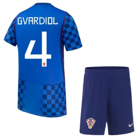 Camisola Croácia Gvardiol 4 Criança Equipamento Alternativa Mundial de 2026 Manga Curta
