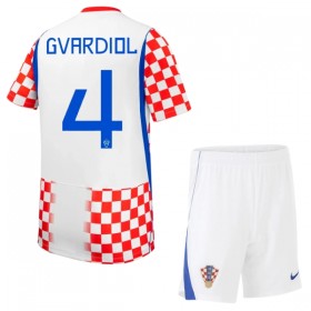 Camisola Croácia Gvardiol 4 Criança Equipamento Principal Mundial de 2026 Manga Curta