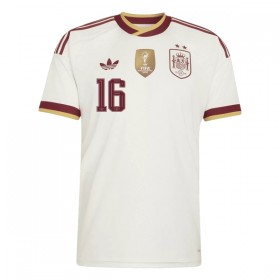 Camisola Espanha 2 Stars Rodrigo 16 Criança Equipamento Alternativa Mundial de 2026 Manga Curta