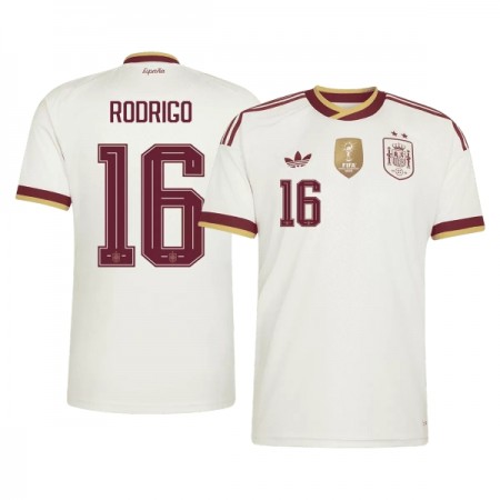 Camisola Espanha 2 Stars Rodrigo 16 Equipamento Alternativa Mundial de 2026 Manga Curta Camisola Espanha 2 Stars Rodrigo 16 Equipamento Alternativa Mundial de 2026 Manga Curta