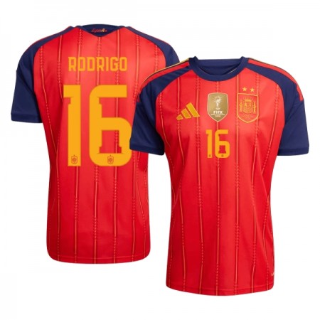 Camisola Espanha 2 Stars Rodrigo 16 Equipamento Principal Mundial de 2026 Manga Curta