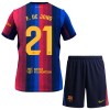 Camisola FC Barcelona Frenkie de Jong 21 Criança Equipamento Principal 2026-27 Manga Curta Camisola FC Barcelona Frenkie de Jong 21 Criança Equipamento Principal 2026-27 Manga Curta