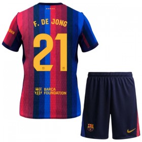 Camisola FC Barcelona Frenkie de Jong 21 Criança Equipamento Principal 2026-27 Manga Curta