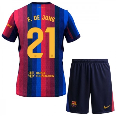 Camisola FC Barcelona Frenkie de Jong 21 Criança Equipamento Principal 2026-27 Manga Curta Camisola FC Barcelona Frenkie de Jong 21 Criança Equipamento Principal 2026-27 Manga Curta