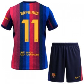 Camisola FC Barcelona Raphinha 11 Criança Equipamento Principal 2026-27 Manga Curta