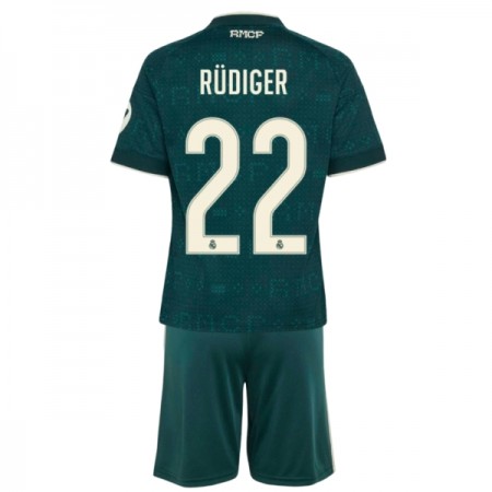 Camisola Real Madrid Rudiger 22 Criança Equipamento Alternativa 2026-27 Manga Curta
