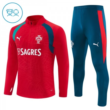 Portugal Criança Sweat de Treino 2026-27 Quarter-Zip Vermelha
