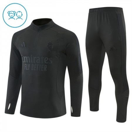 Real Madrid Criança Sweat de Treino 2026-27 Quarter-Zip Preta Real Madrid Criança Sweat de Treino 2026-27 Quarter-Zip Preta