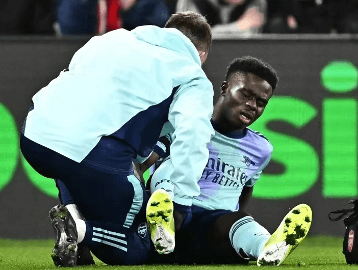 A grave lesão de Saka será um grande golpe para o Arsenal